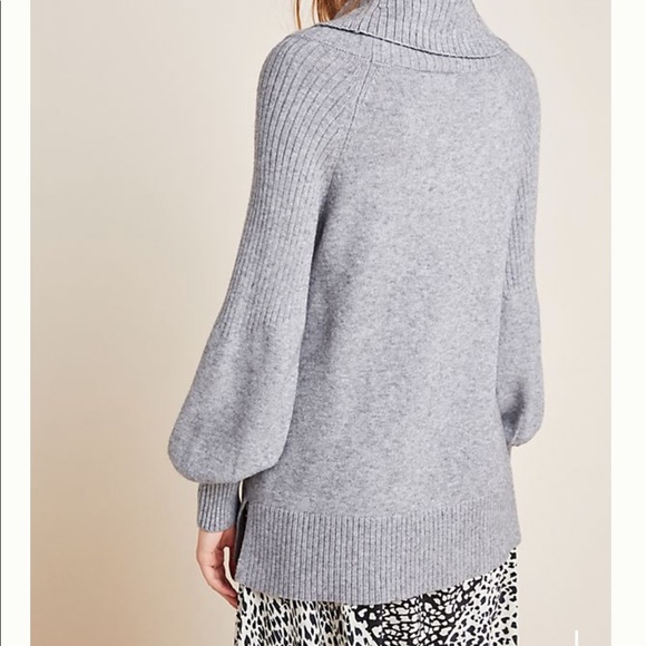 ❌SOLD❌ Grey Anthropologie Cowl Neck Sweater - Picture 2 of 7